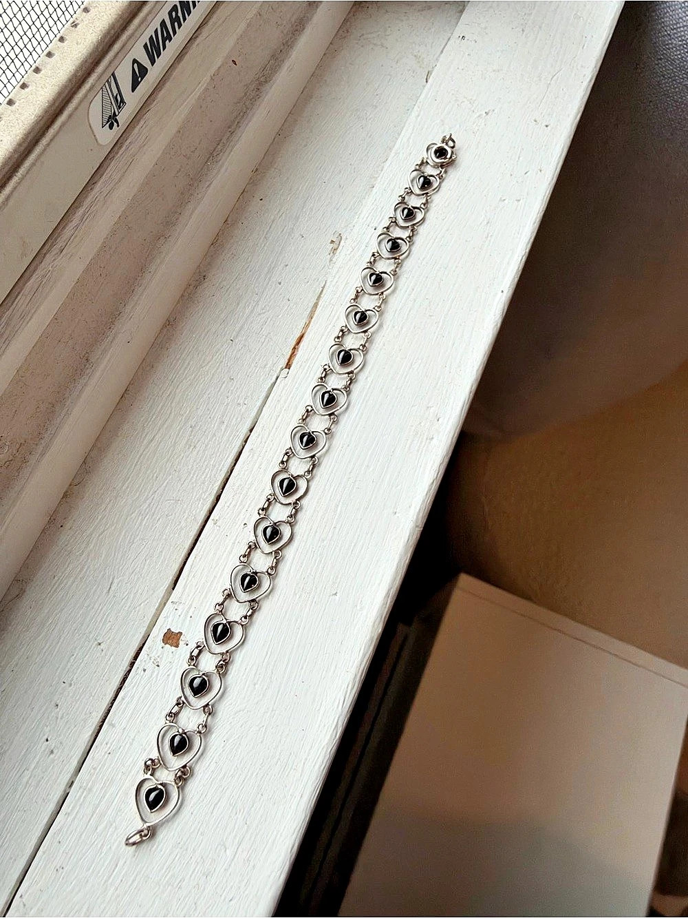 925 Silver Heart Link Bracelet